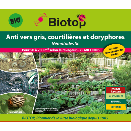 Anti-vers gris, courtillères, doryphores - Nématodes SC pour 50m²