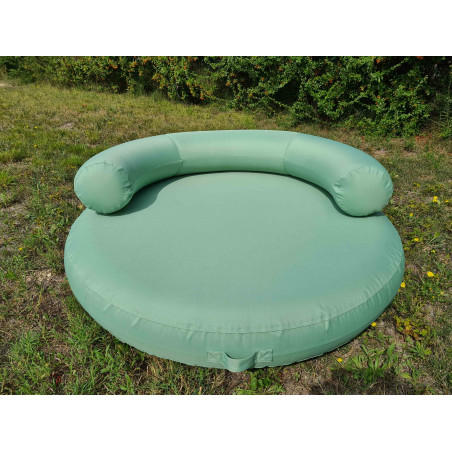 Coussin gonflable flottant galette ronde avec dossier ISLAND-PLUS