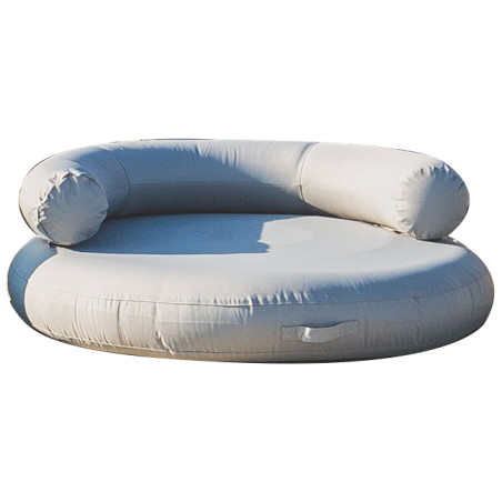 Coussin gonflable flottant galette ronde avec dossier ISLAND-PLUS