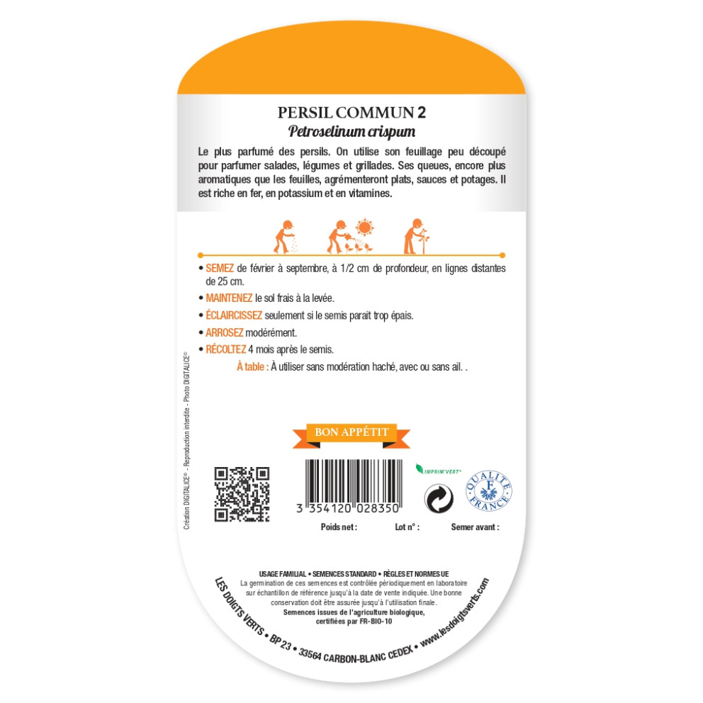 Graines de Persil commun