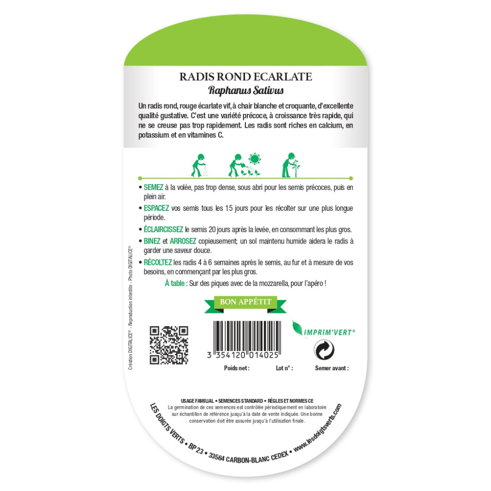 Graines de Radis rond écarlate Graines de Radis rond écarlate