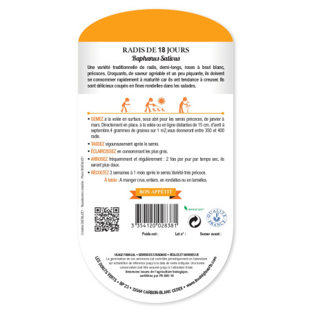 Graines de radis de 18 jours