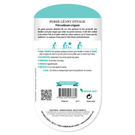 Graines de Persil géant d'Italie