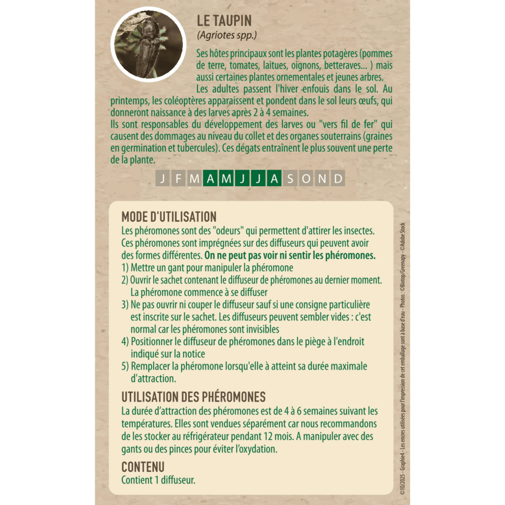 Anti-taupin, Phéromones Agriotes