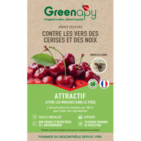 2 capsules pour pièges à phéromones contre la mouche de la cerise